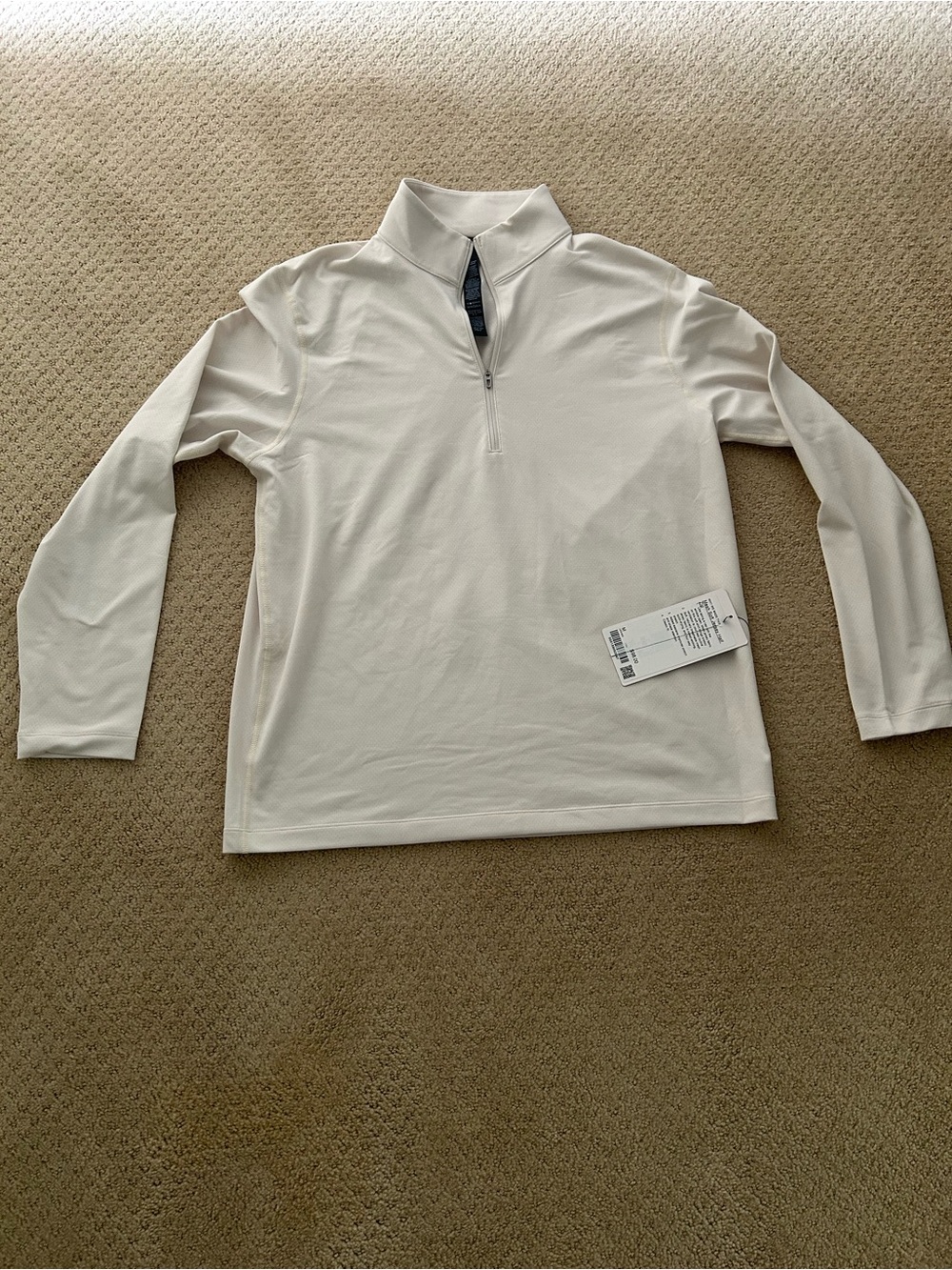 NWT lululemon athletica Men's Mesh Soft Jersey Half Zip in Cream - Picture 6 of 6